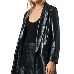 All Saints Women's Oil Slick Sequin Over Sized Blazer NWT Size 10